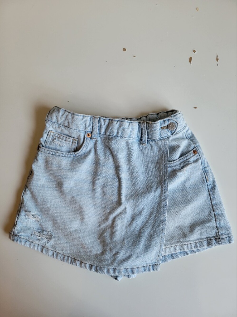 Zara Kids Light Wash Denim Skort Size 12-13